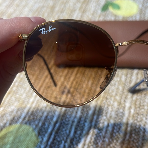 Ray-Ban Gold and Brown Sunglasses main image 6